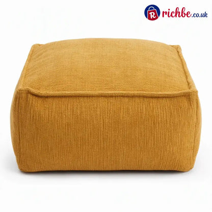 Unstuffed Square Pouf Cover | Storage Ottoman Slipcover for Living Room, Bedroom & Clothes Storage, Washable 45x45x23cm