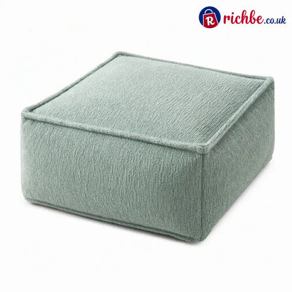 Unstuffed Square Pouf Cover | Storage Ottoman Slipcover for Living Room, Bedroom & Clothes Storage, Washable 45x45x23cm