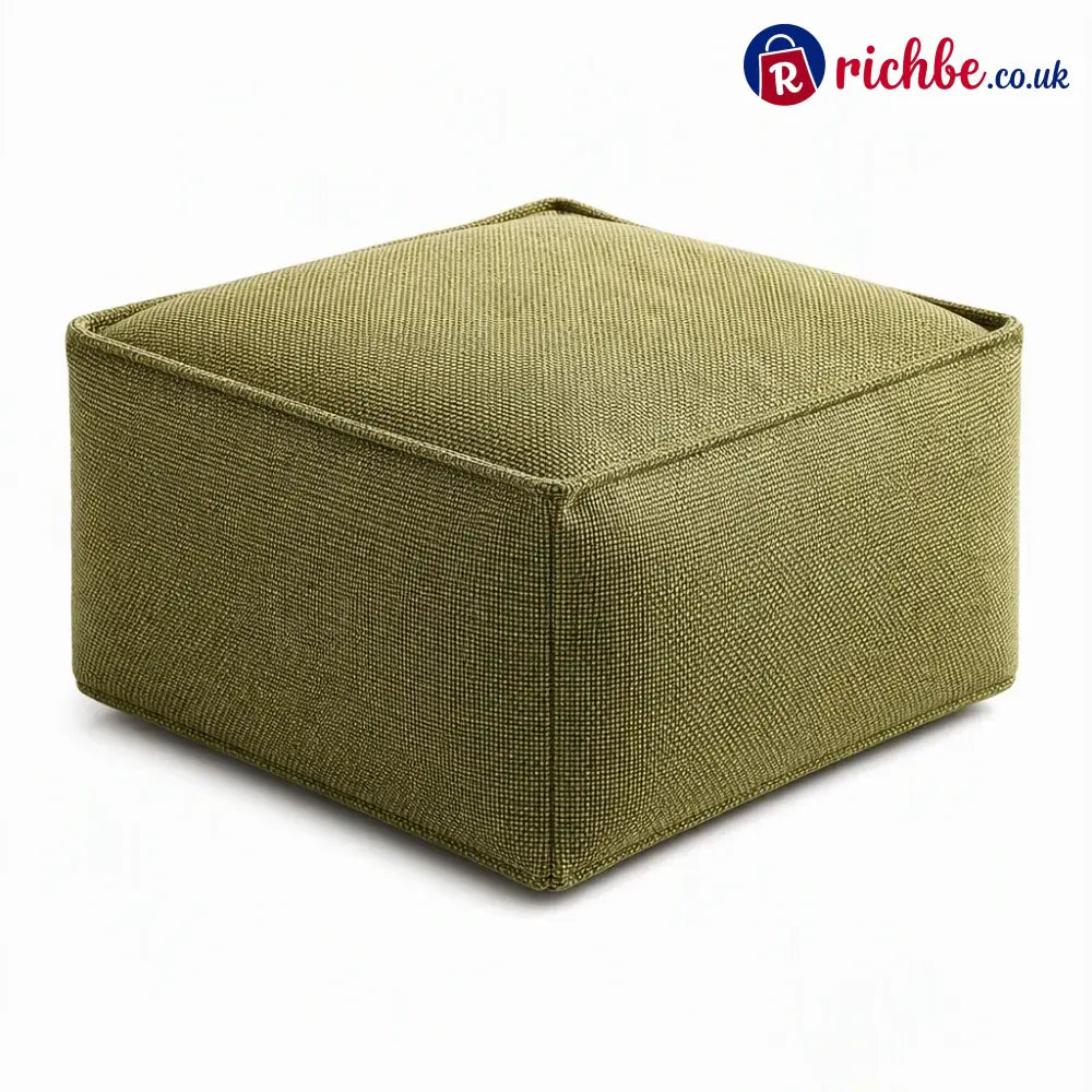 Unstuffed Square Pouf Cover | Storage Ottoman Slipcover for Living Room, Bedroom & Clothes Storage, Washable 45x45x23cm