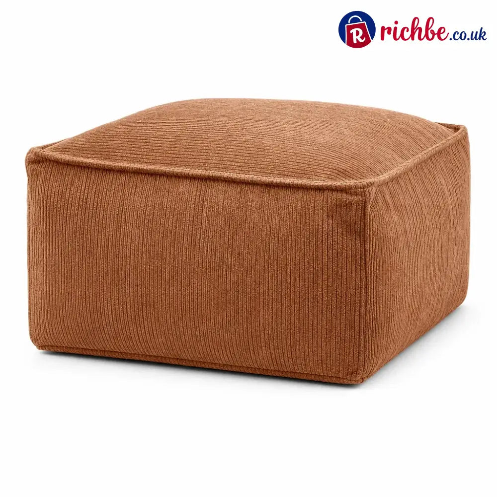 Unstuffed Square Pouf Cover | Storage Ottoman Slipcover for Living Room, Bedroom & Clothes Storage, Washable 45x45x23cm